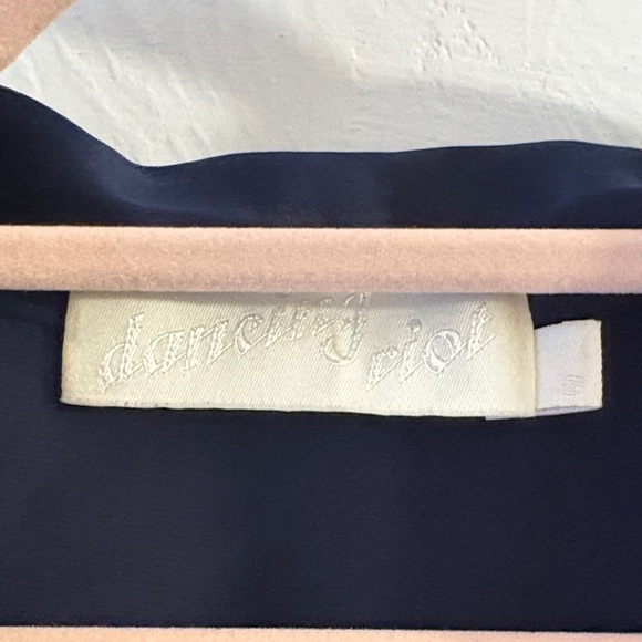 Dancing Riot Vintage Navy Blue Women's Blouse with White Trim - Picture 2 of 6